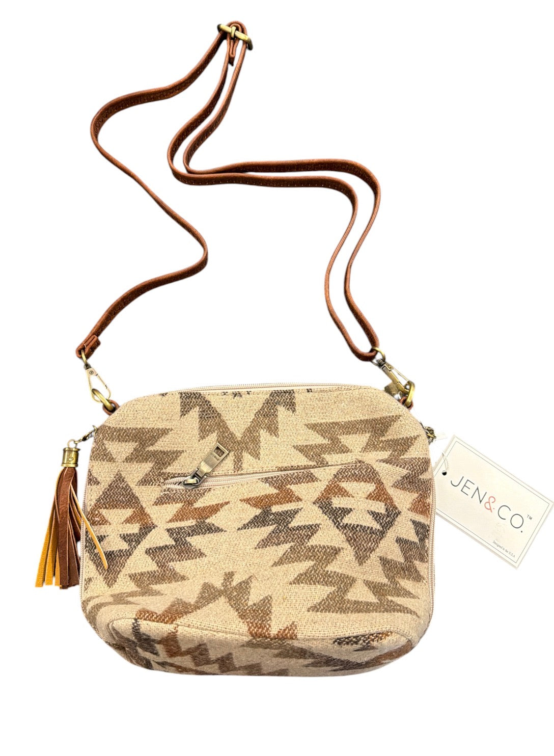JEN&CO - BROWN AZTEC CROSSBODY