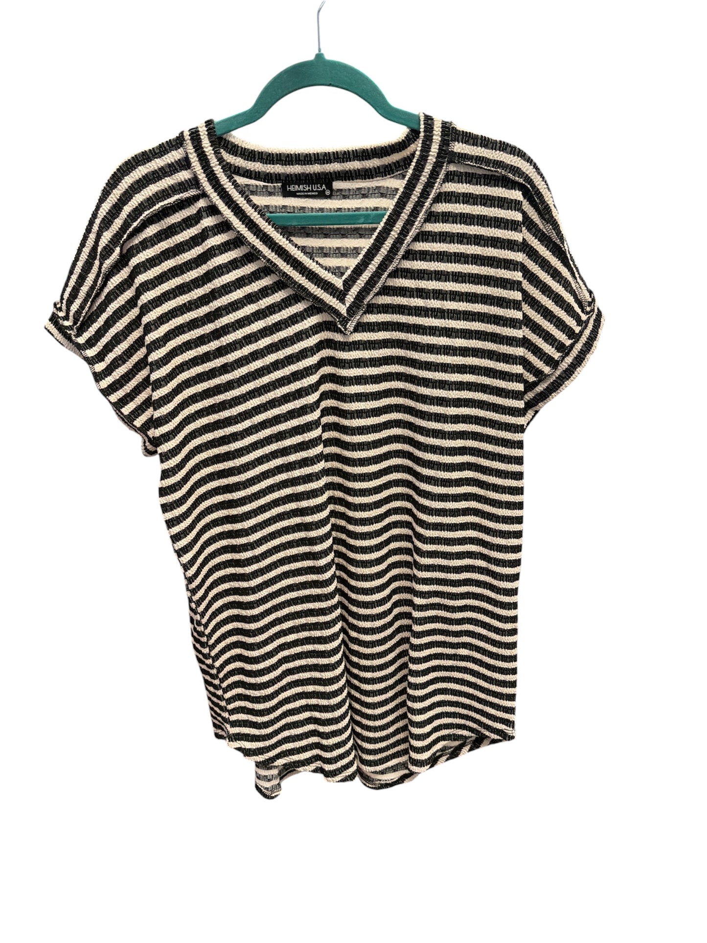 Heimish Black White Striped Top