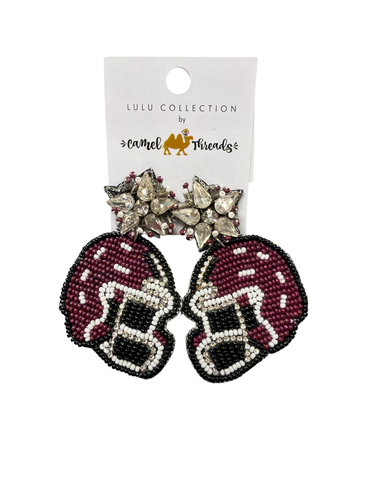 Beaded Football Earrings
