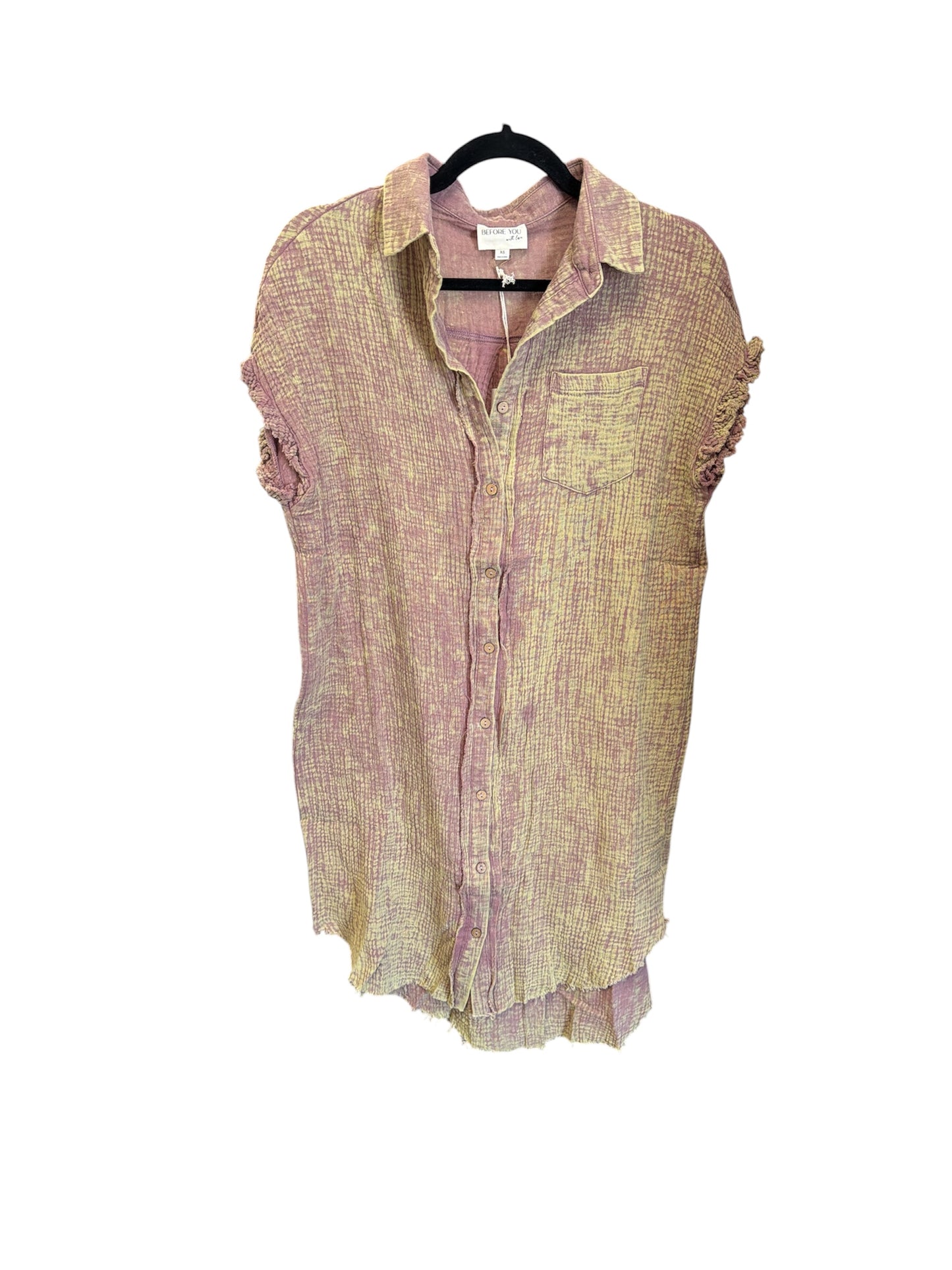 Before You - Fall Gauze Dress Olive