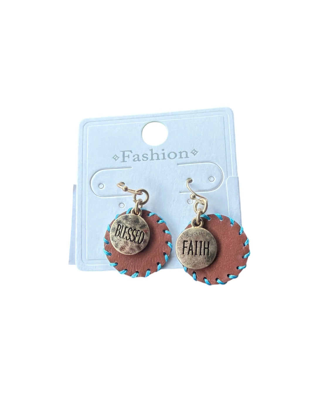 Faith Blessed Leather Earrings