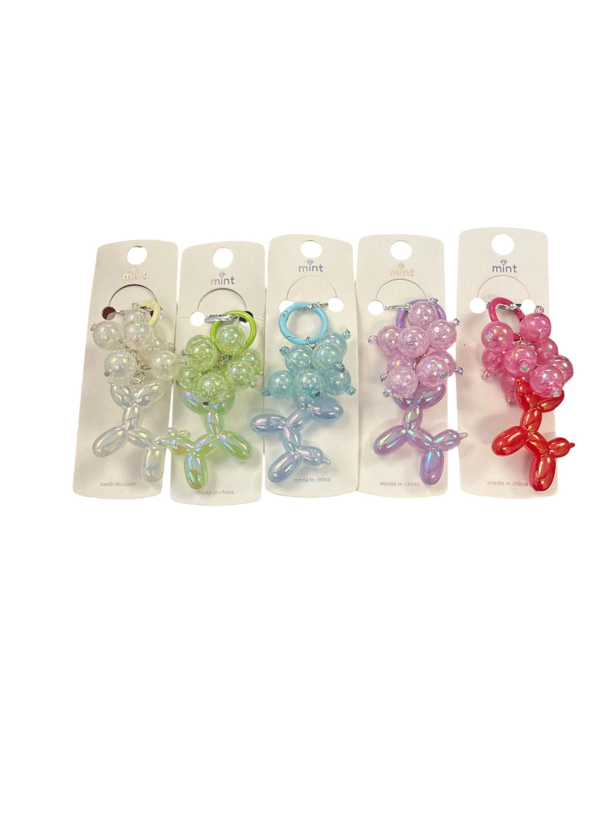 Balloon Dog Iridescent Keychain