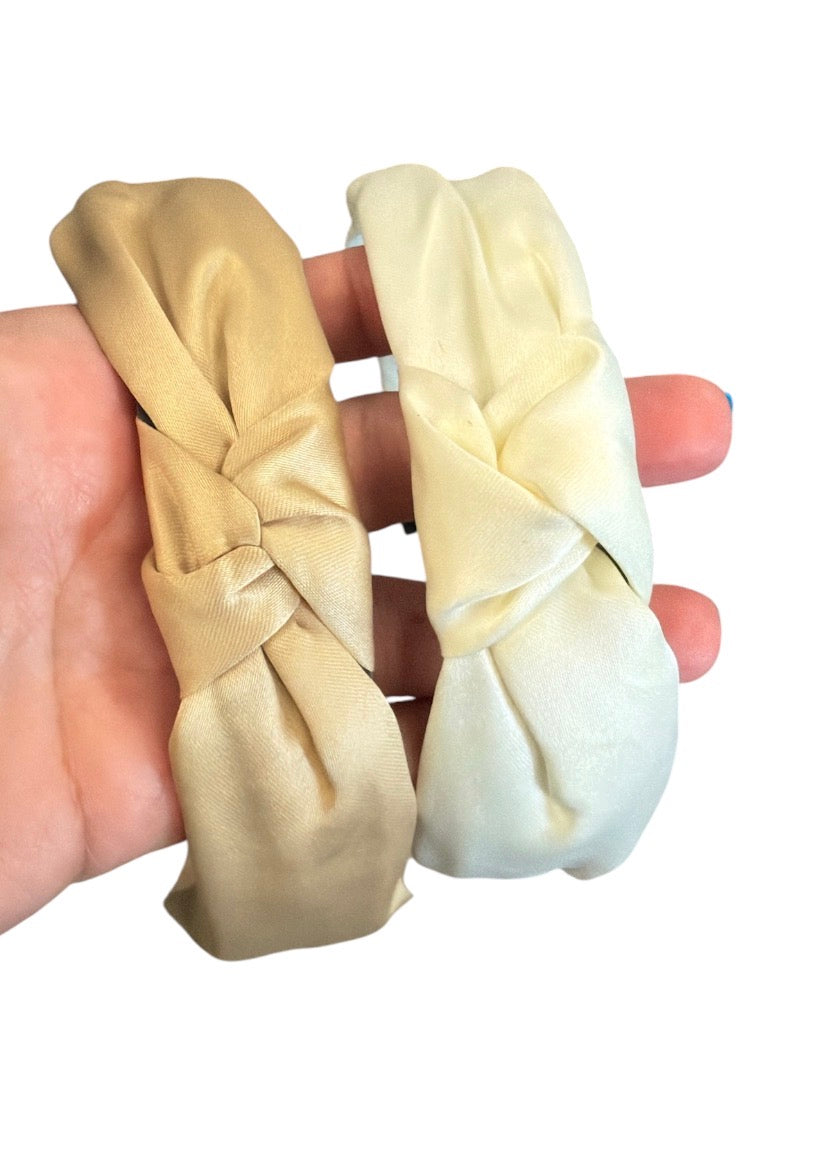 Solid Satin Topknot Headband