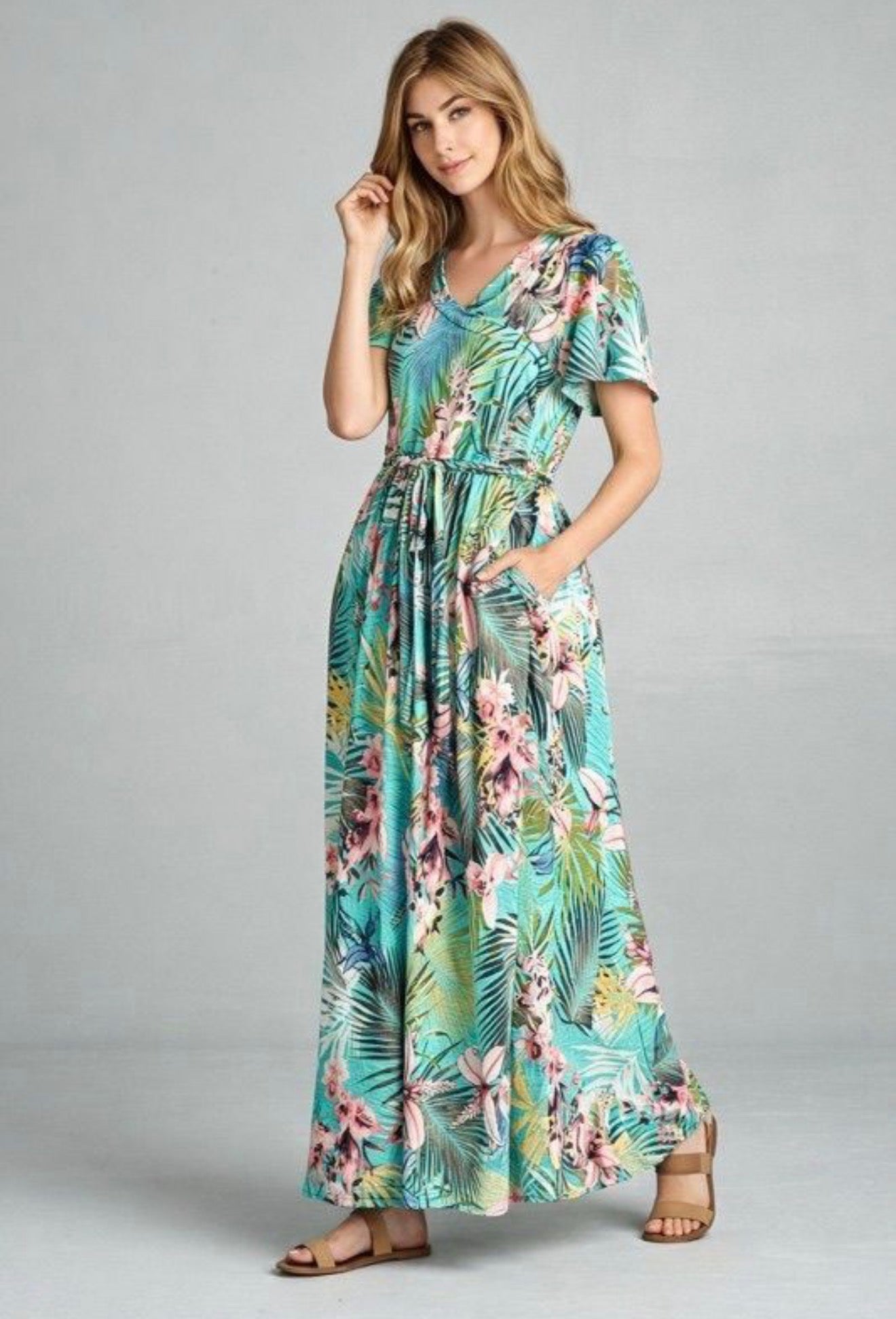 Hailey Teal Maxi Dress