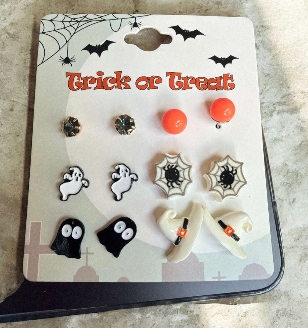 Halloween 6pk Stud Earrings - Hat