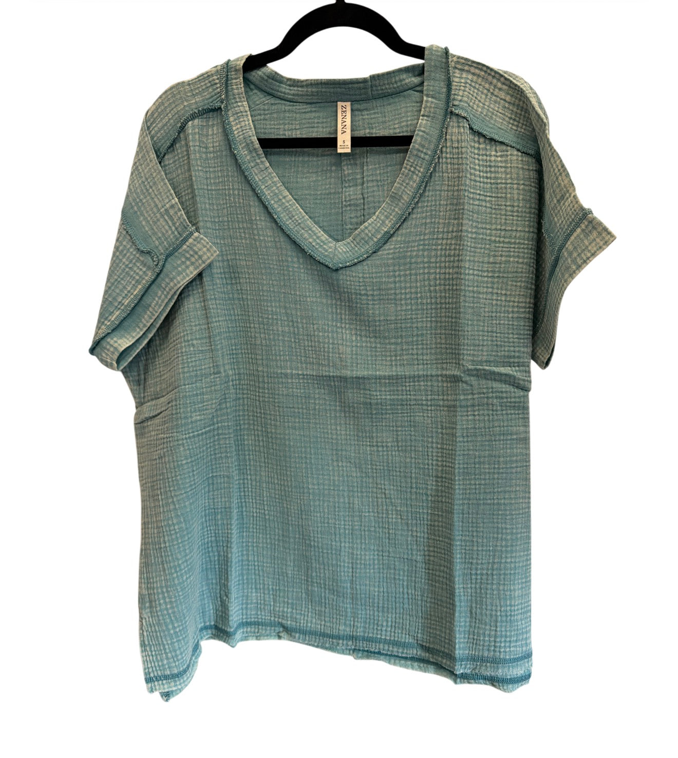 Cotton Gauze Top - Dusty Teal