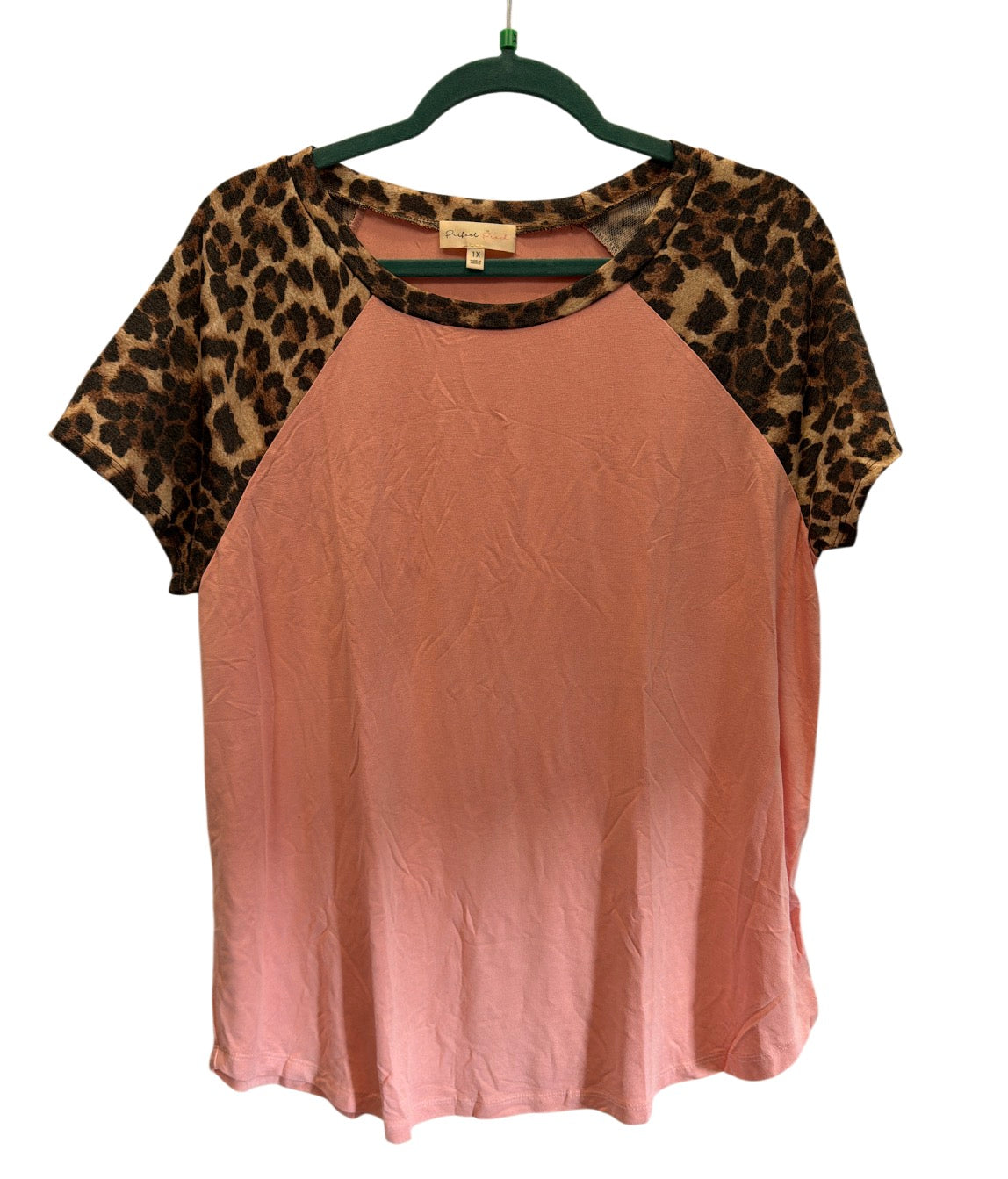 Animal Print & Coral Top
