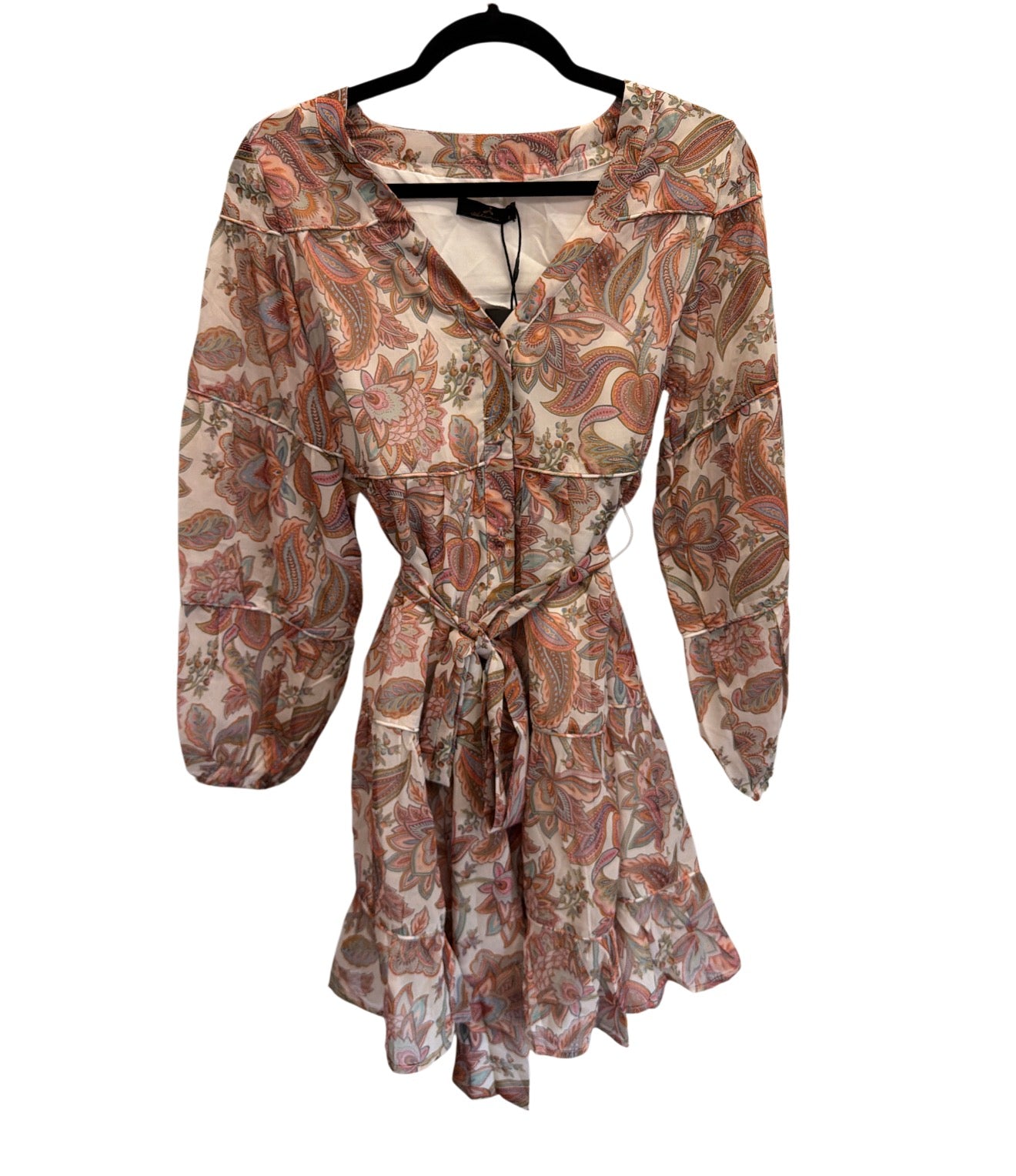 Soft Paisley Bubble Sleeve Dress