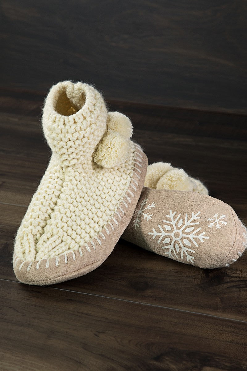 Hand knitted Snowflake Slipper