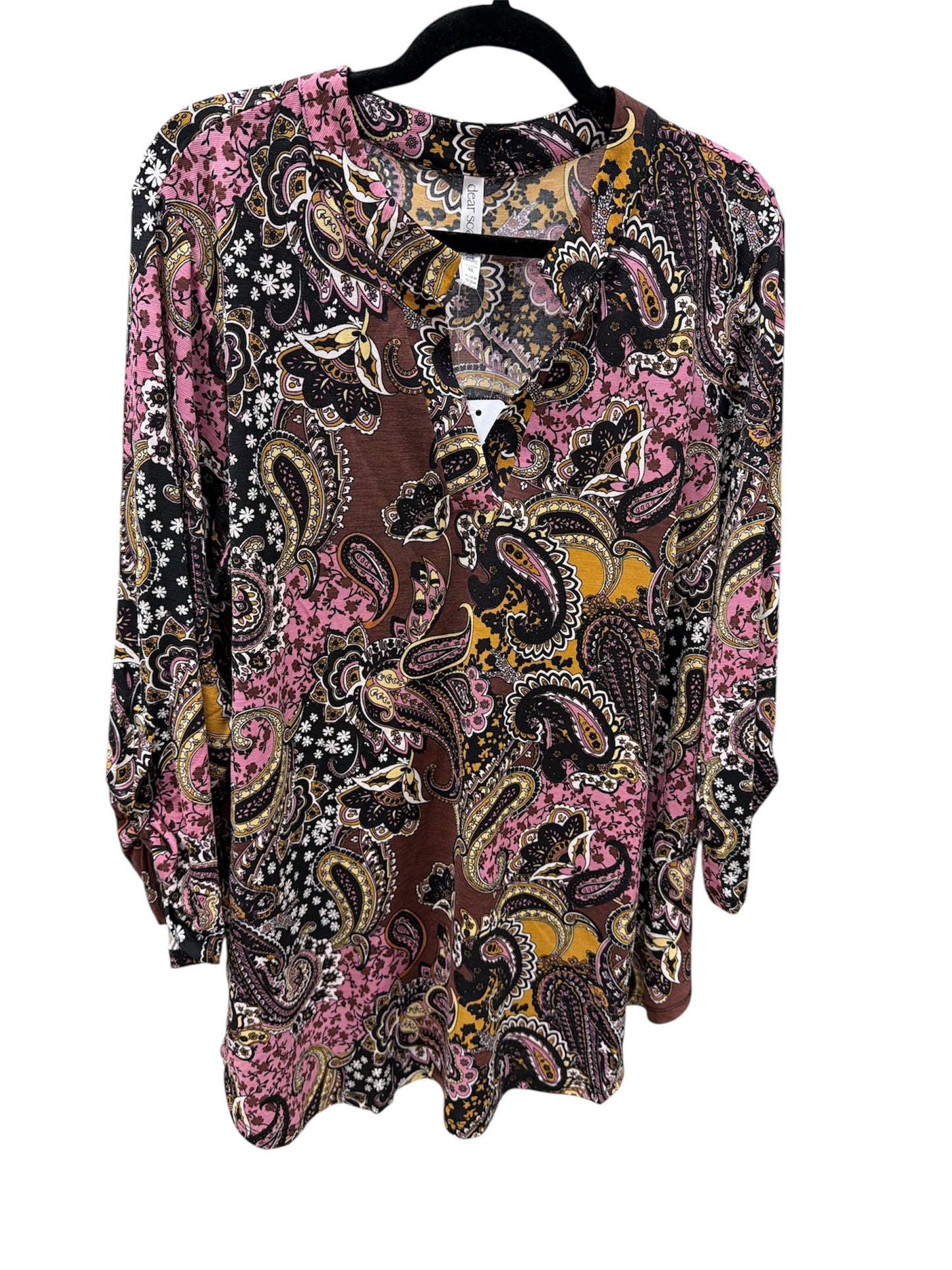 Dear Scarlett Brown Paisley Top