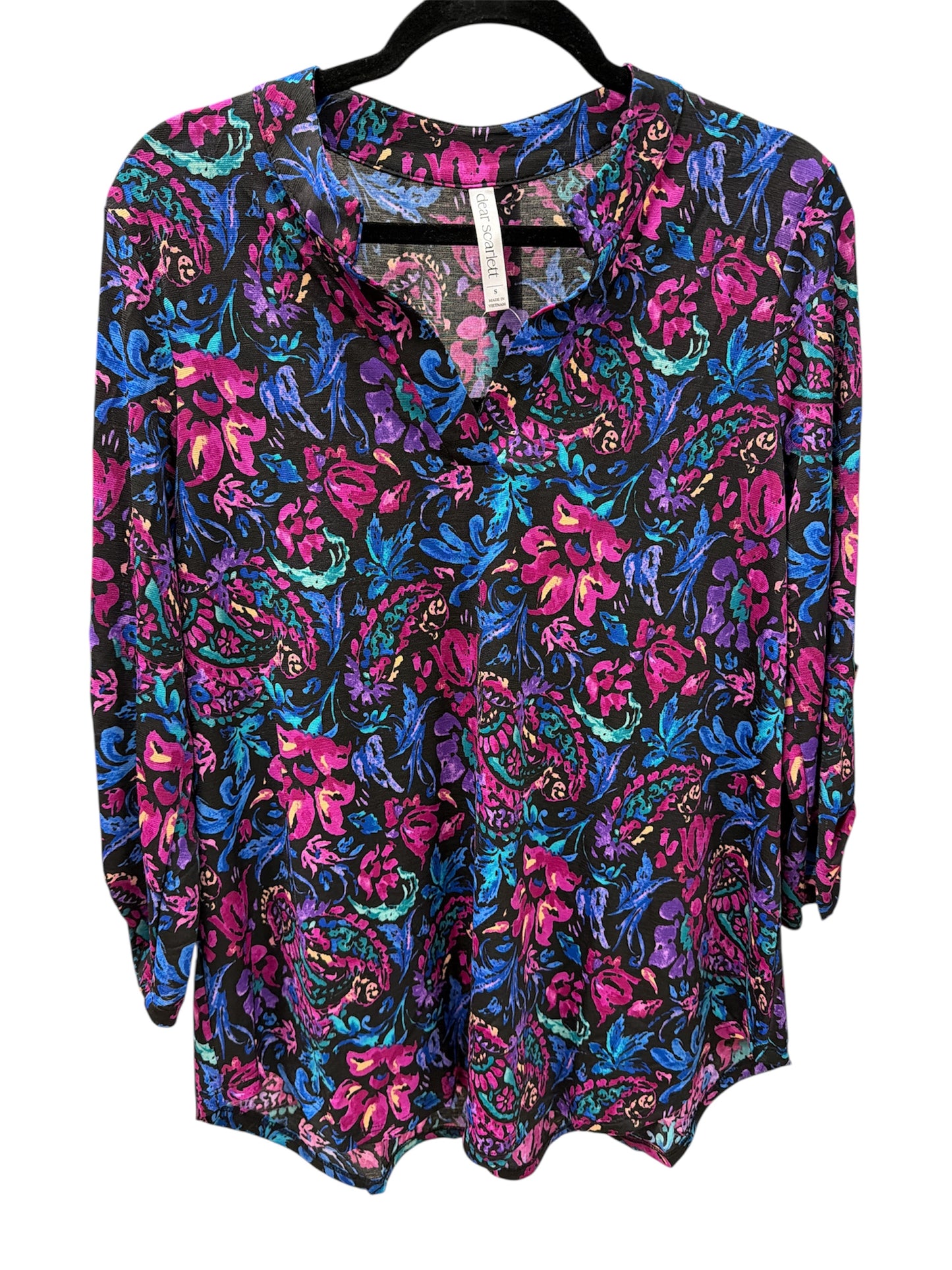 Dear Scarlett Black Purple Floral