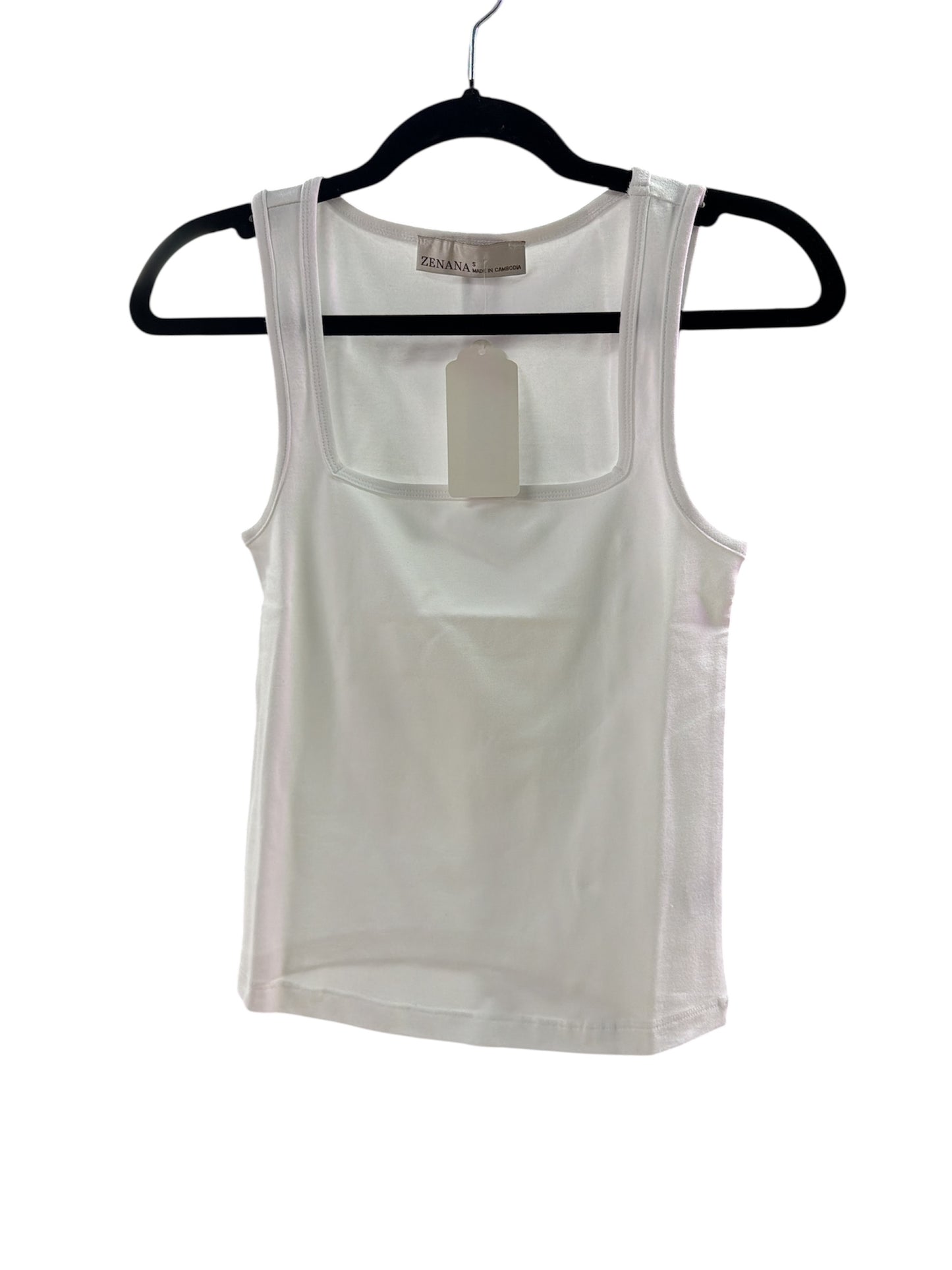 Zenana Square Neck White Tank