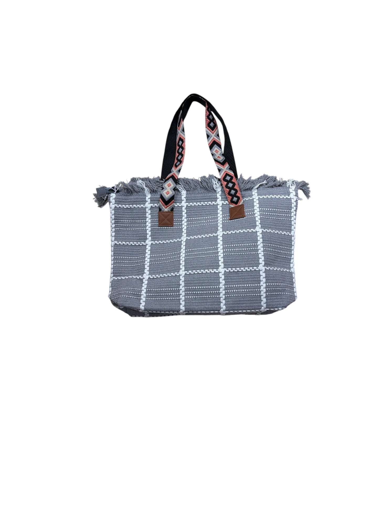 Fringe Top Zipper Beach Bag