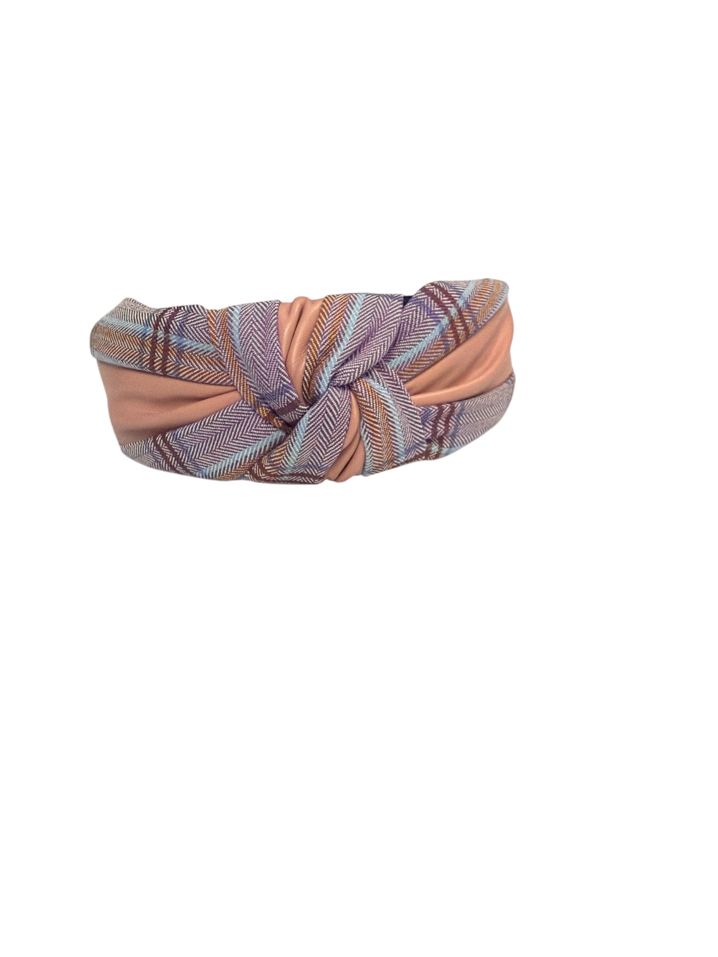 PINK PURPLE PLAID HEADBAND