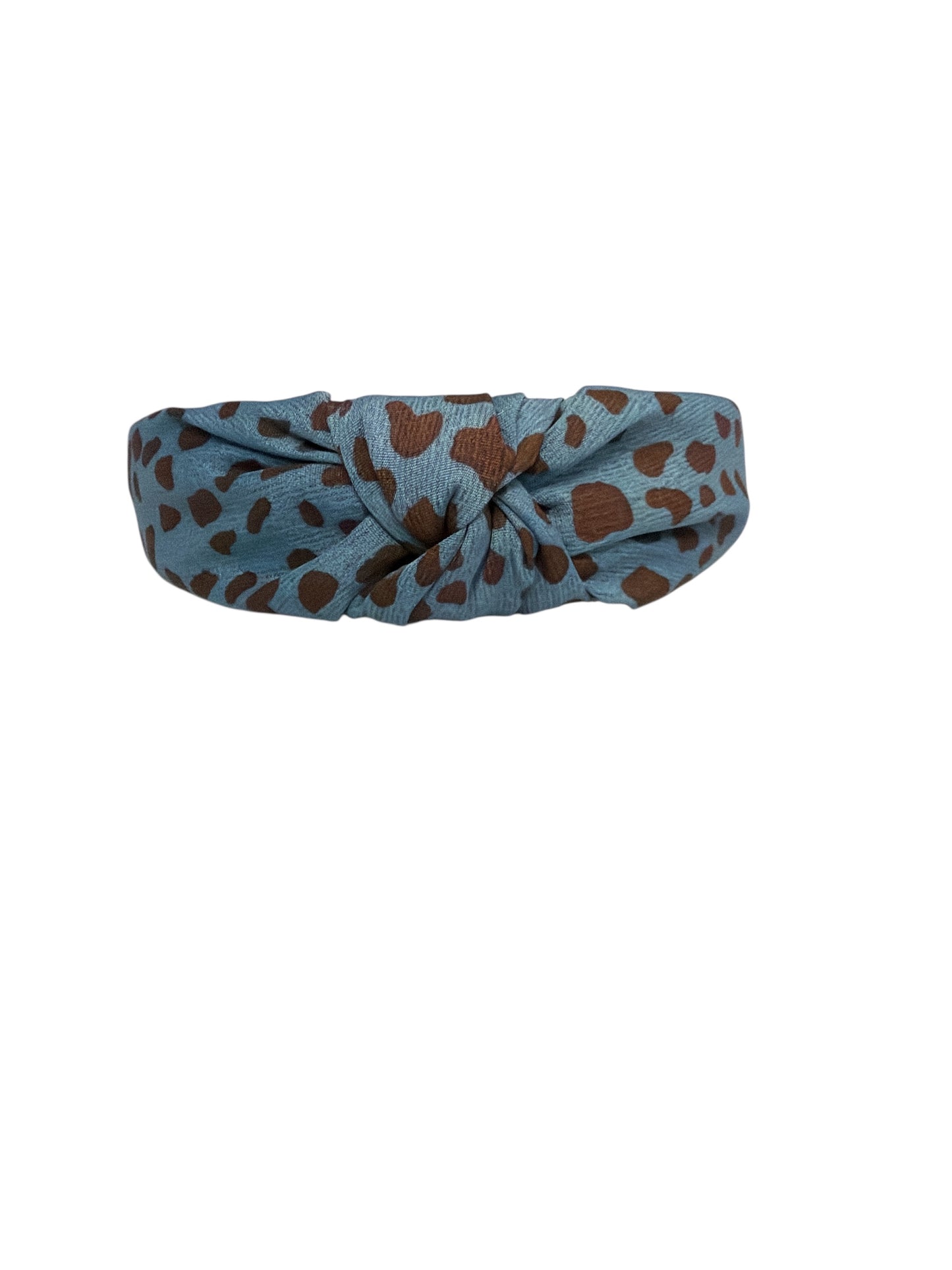 BLUE BROWN CHEETAH HEADBAND