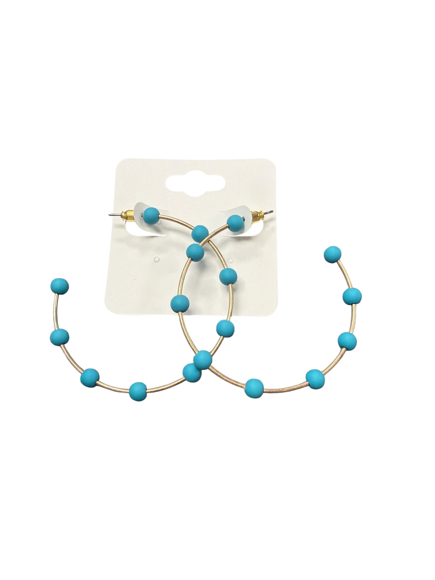 BEADED GOLD HOOP EARRINGS