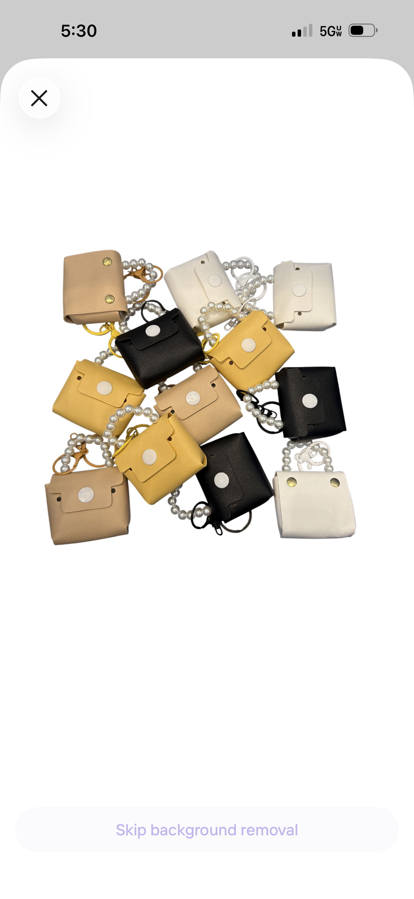 Mini Purse Keychain with Pearl Handle