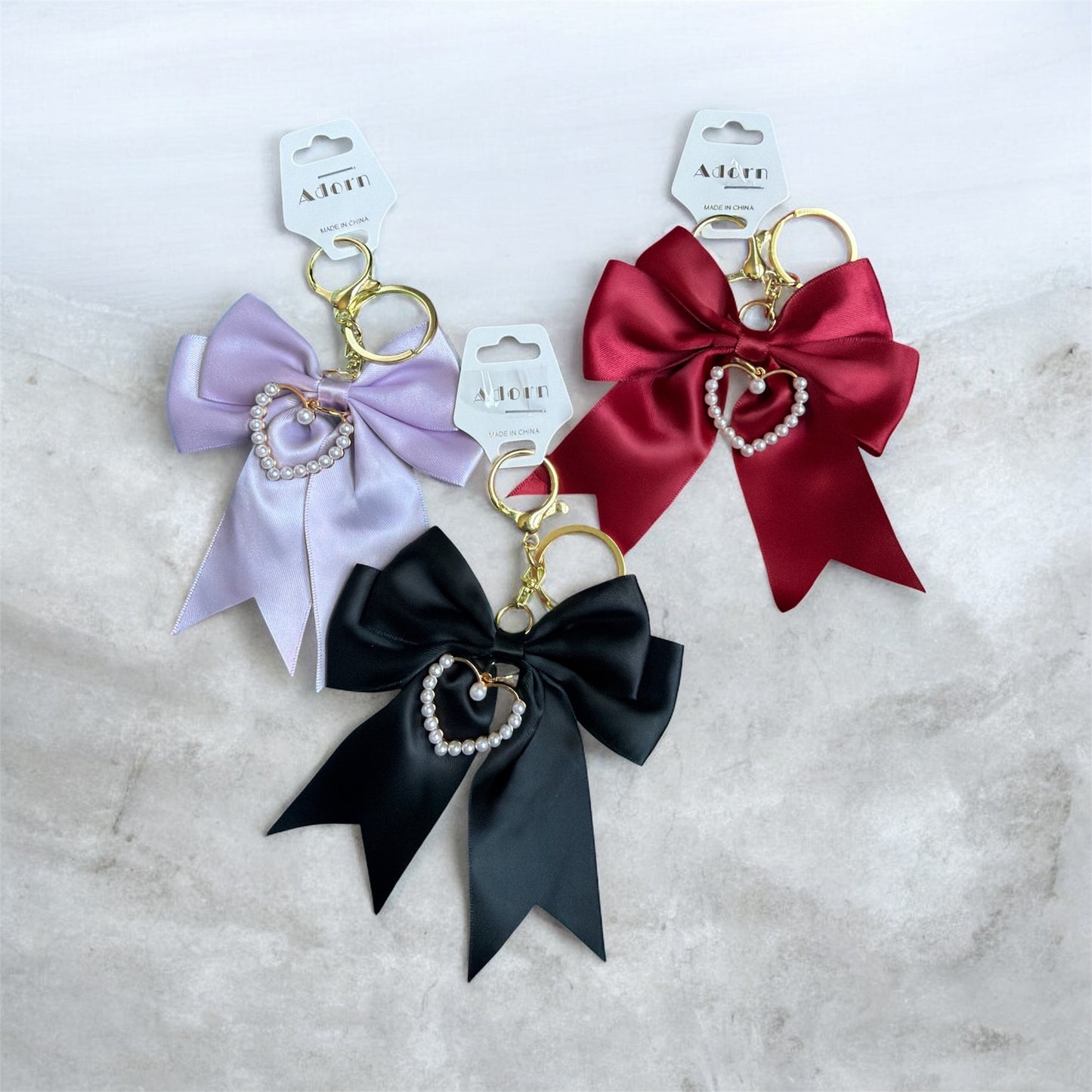 Heart Charm Ribbon Bag Charm