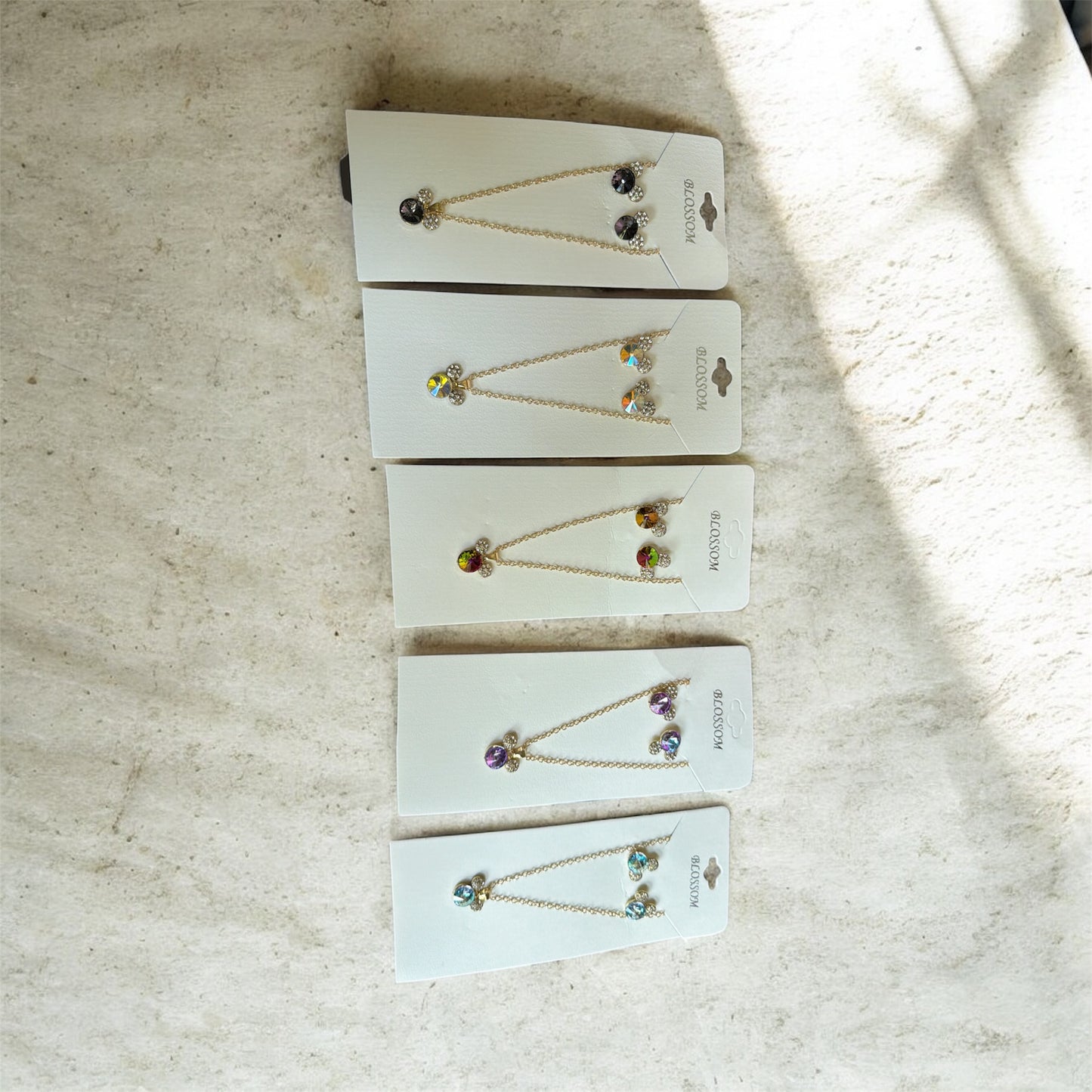 Mouse Colorful Earrings/Necklace Set