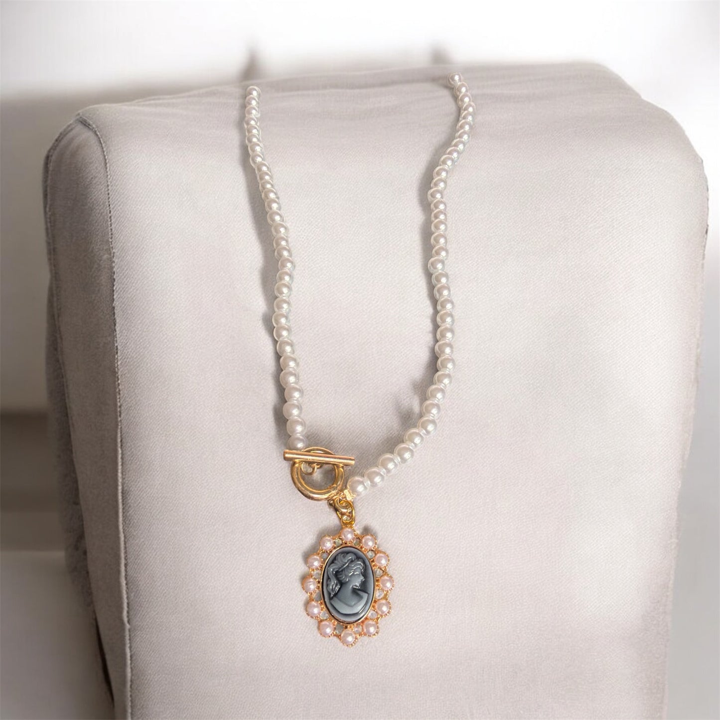 Vintage Pearl Toggle Necklace