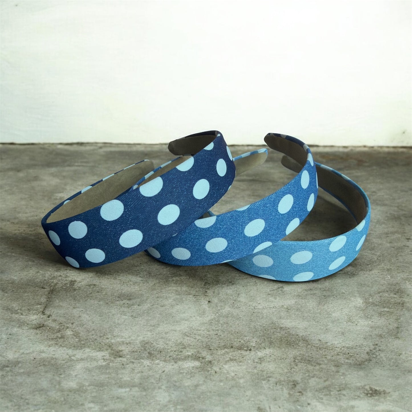 Denim Polka Dot Headbands