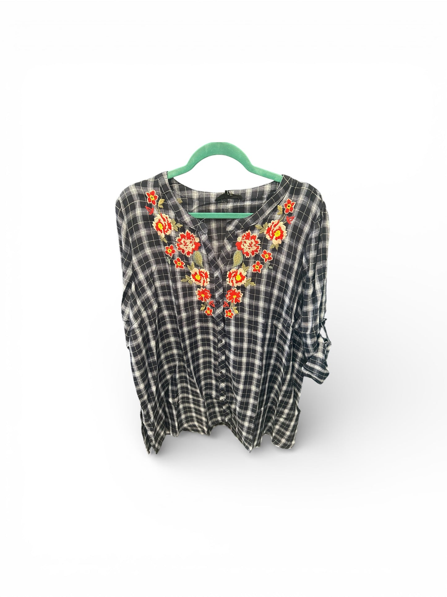 Embroidered Tunic Button-down