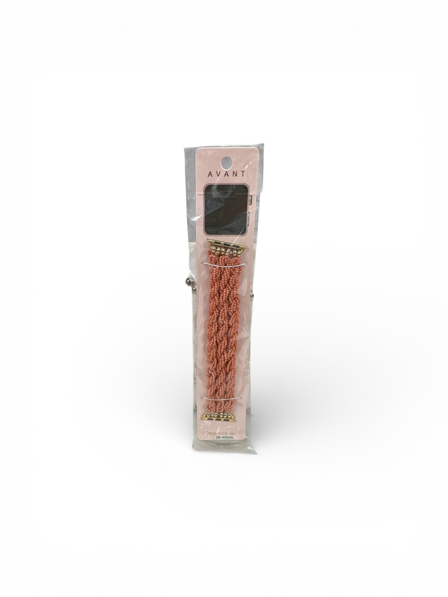 Peach Twist Seed Beaded Watch Band 38/40mm