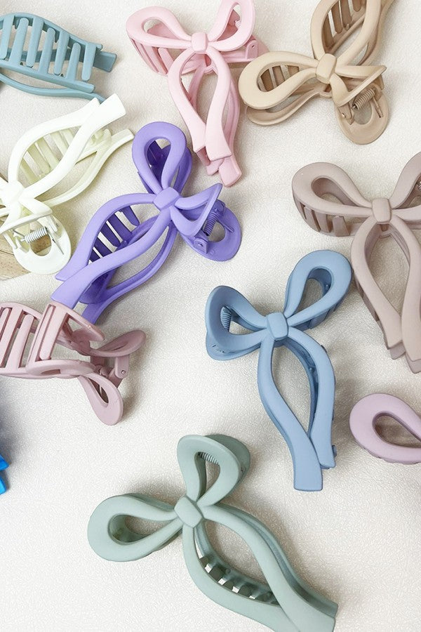 Matte Pastel Bow Hair Claw