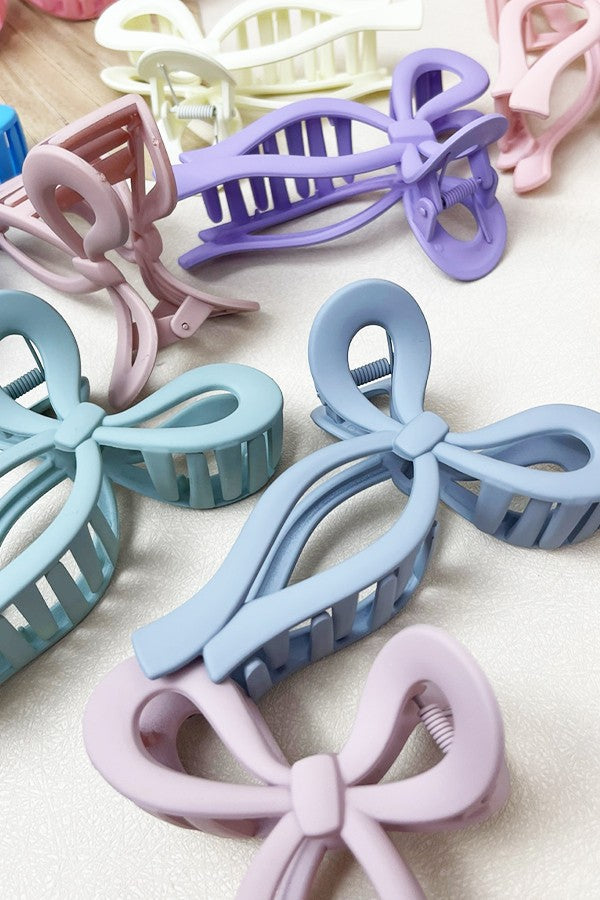 Matte Pastel Bow Hair Claw