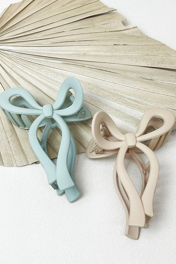 Matte Pastel Bow Hair Claw