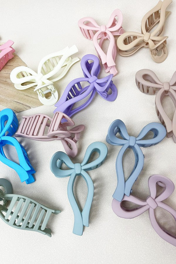 Matte Pastel Bow Hair Claw