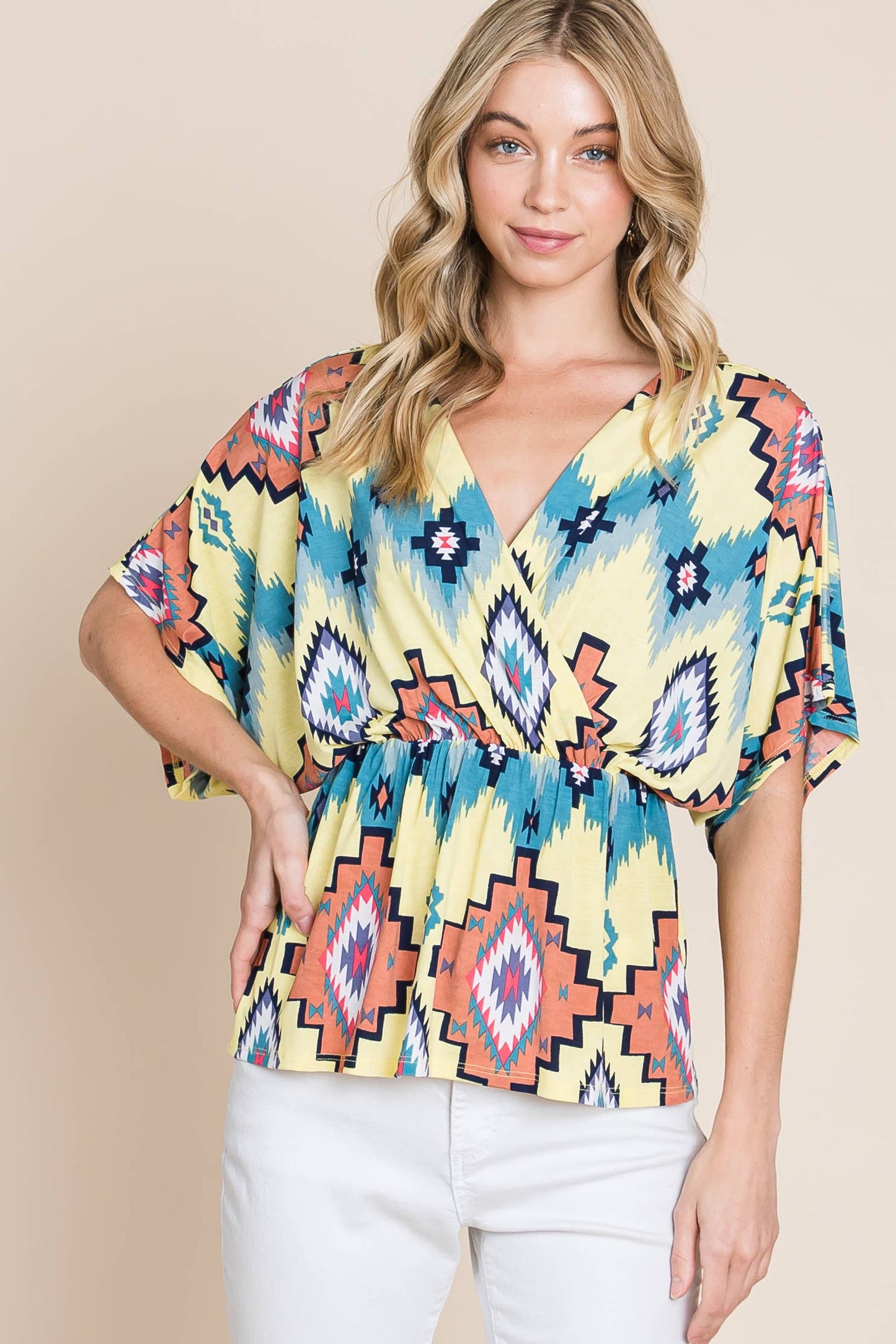 Tribal Multicolor Wrap Top