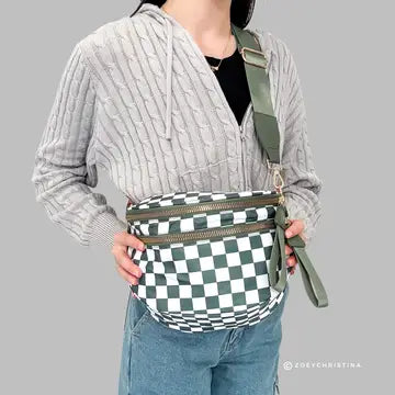 Checker Crossbody Sling Bag