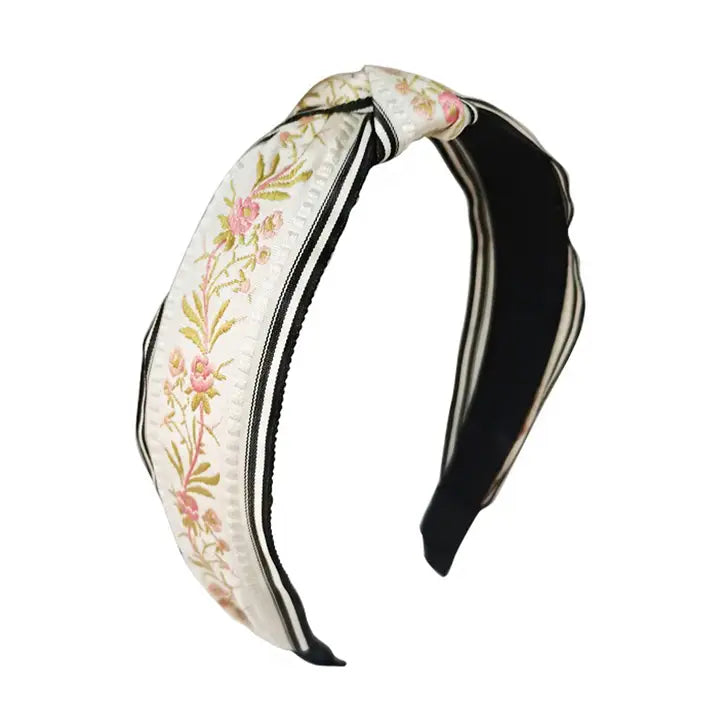 Floral Embroidered Headband