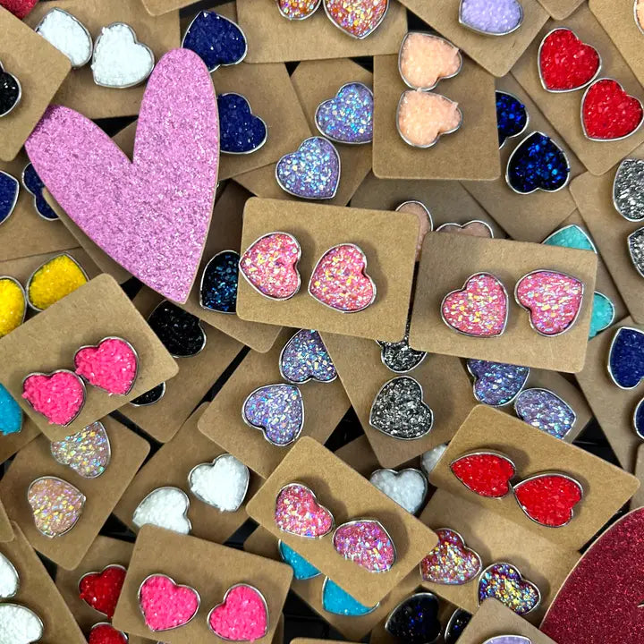 Wood Heart Earrings