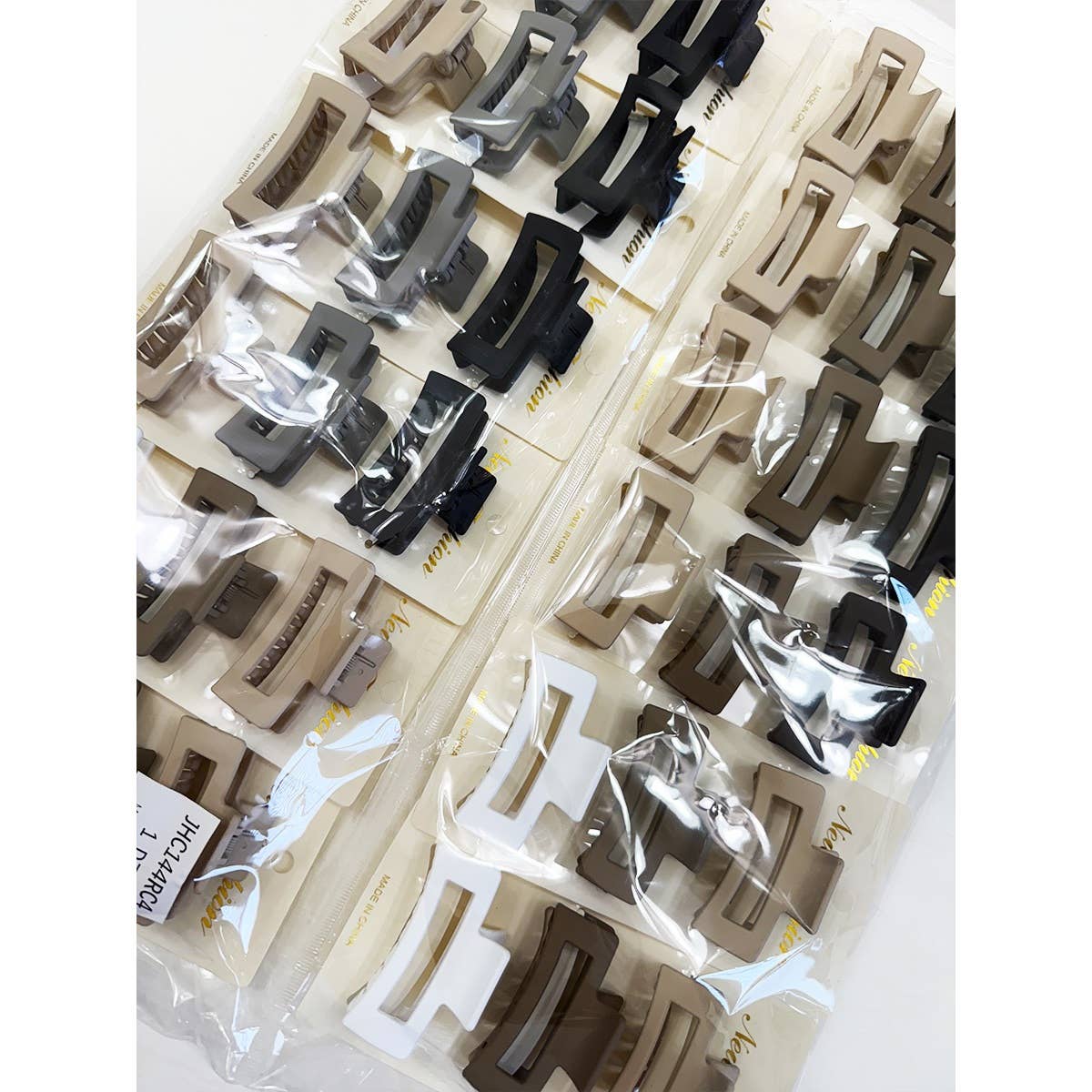 Neutral Color Mini Rectangle Hair Claw Set