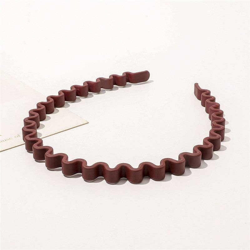 Solid Color Waves Plastic Thin Headband