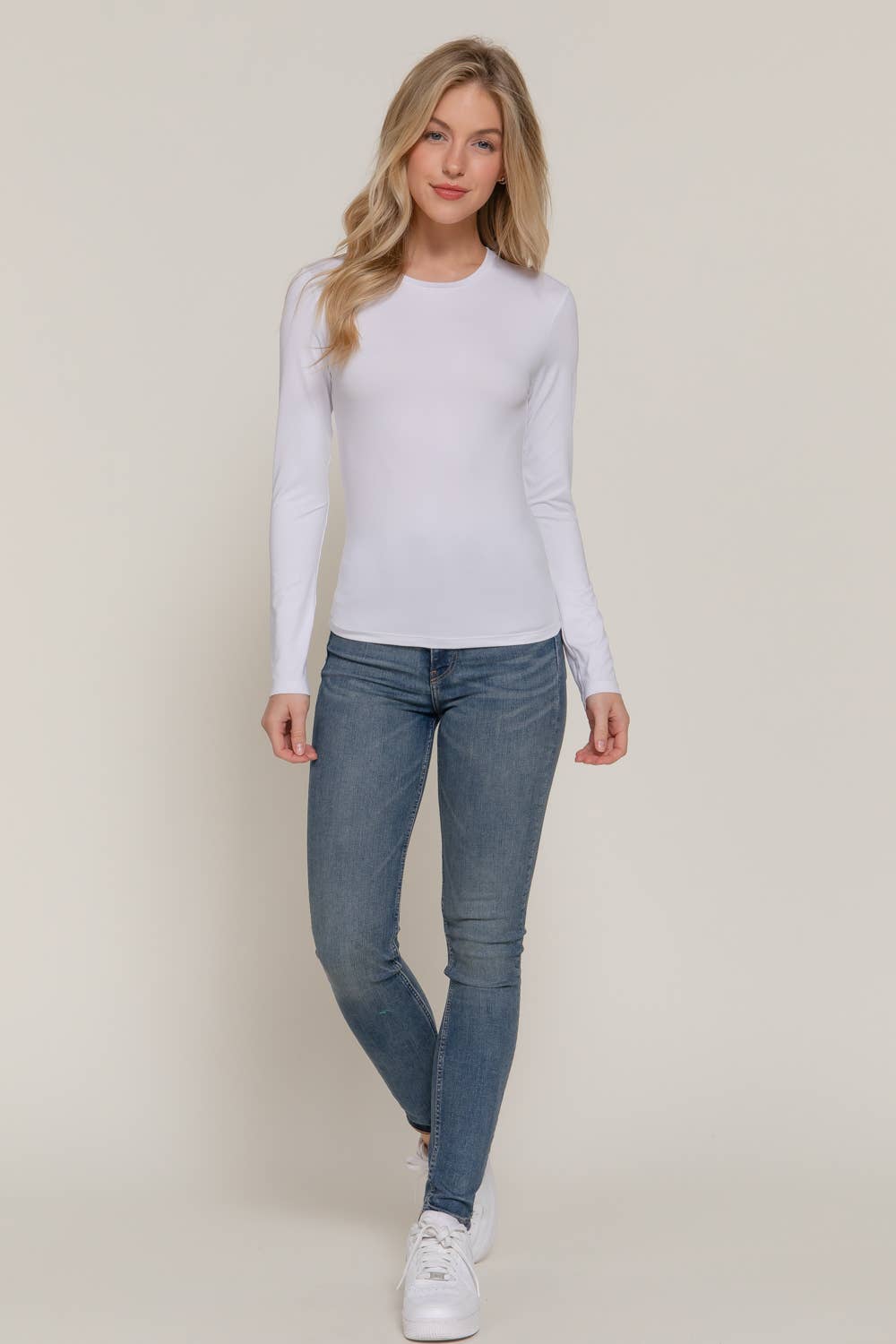 Basic Long Sleeve Crew Neck Top