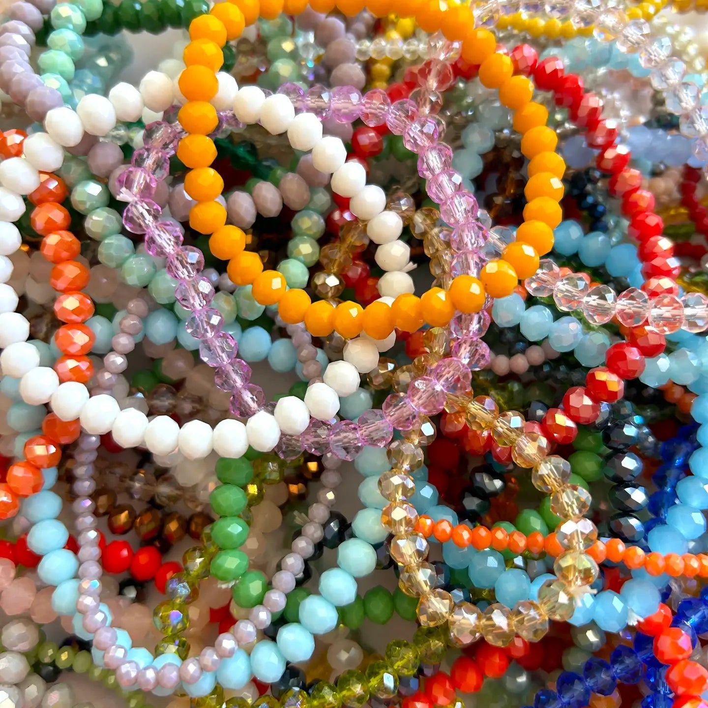 Boho Crystal Beaded Summer Stretchy Bracelets