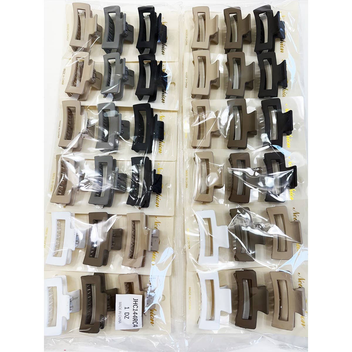 Neutral Color Mini Rectangle Hair Claw Set