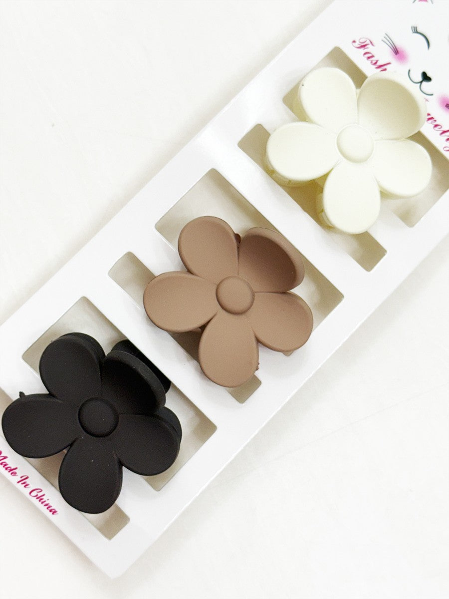 Mini 3pk Flower Hair Clips