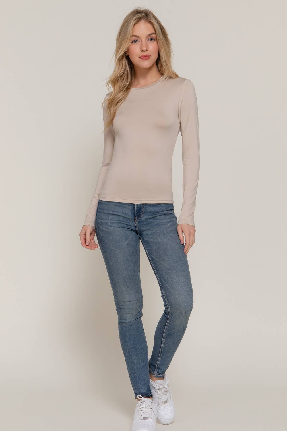 Basic Long Sleeve Crew Neck Top