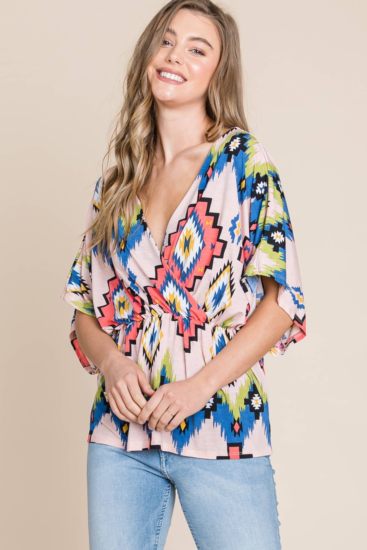 Tribal Multicolor Wrap Top