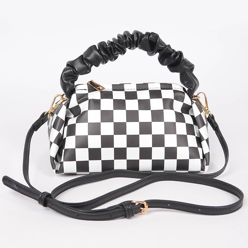 Plaid Faux Leather Crossbody Bag