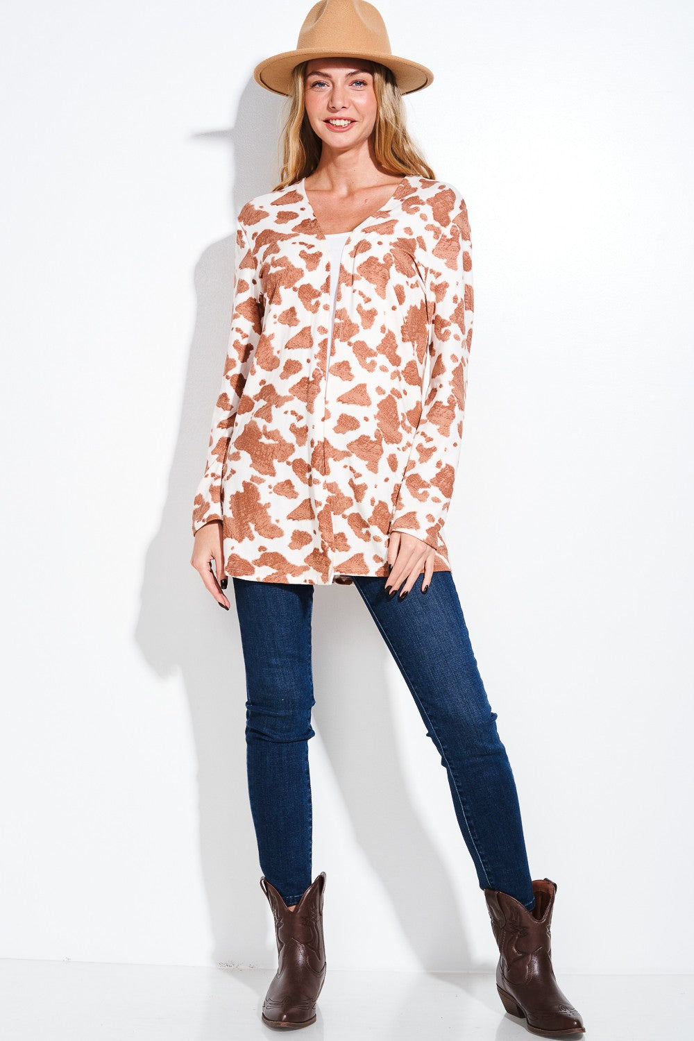 Cow Print Cardigan