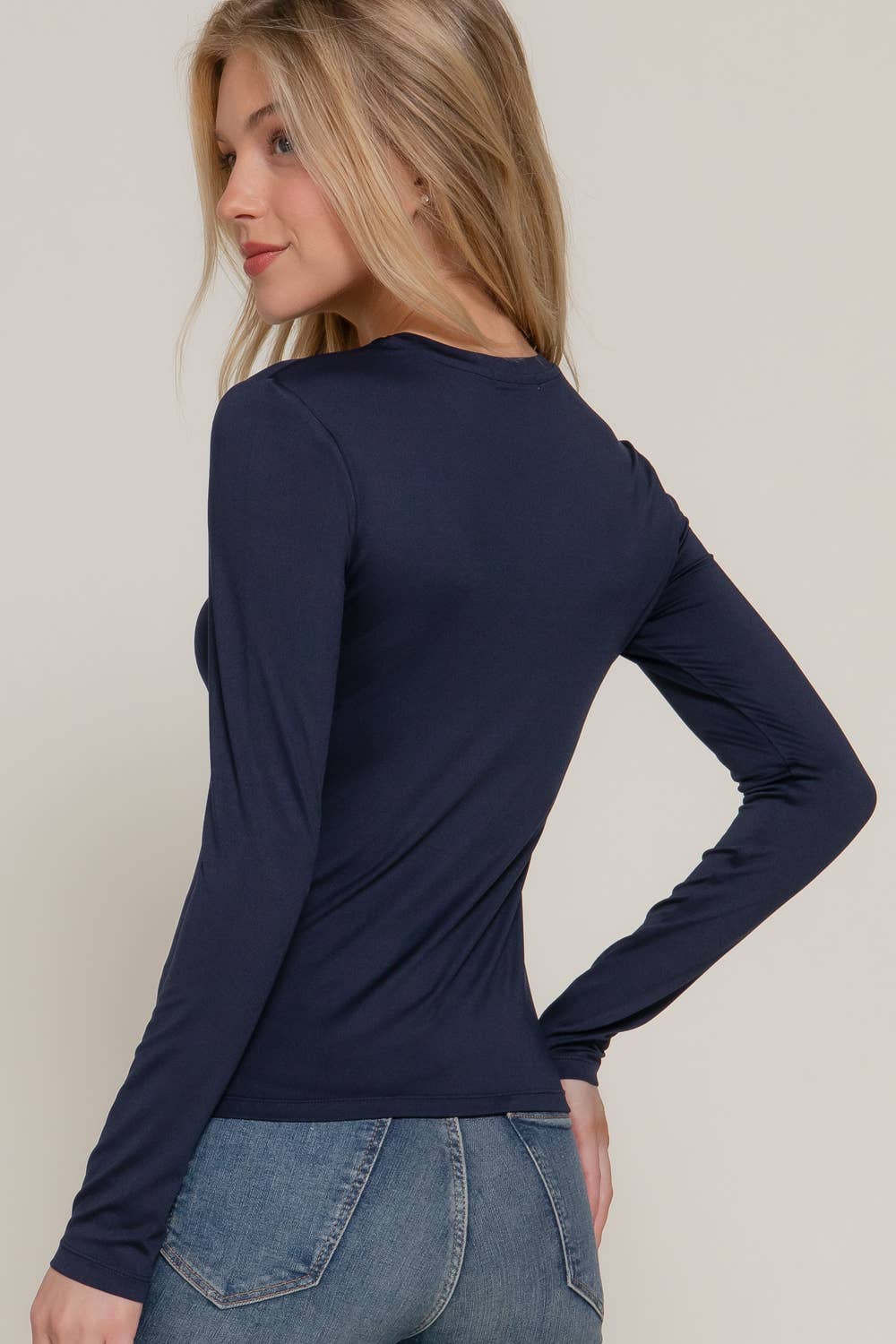 Basic Long Sleeve Crew Neck Top