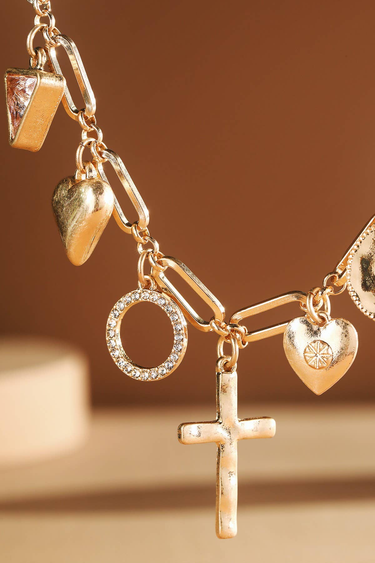 Paper Clip Chain Charm Necklace