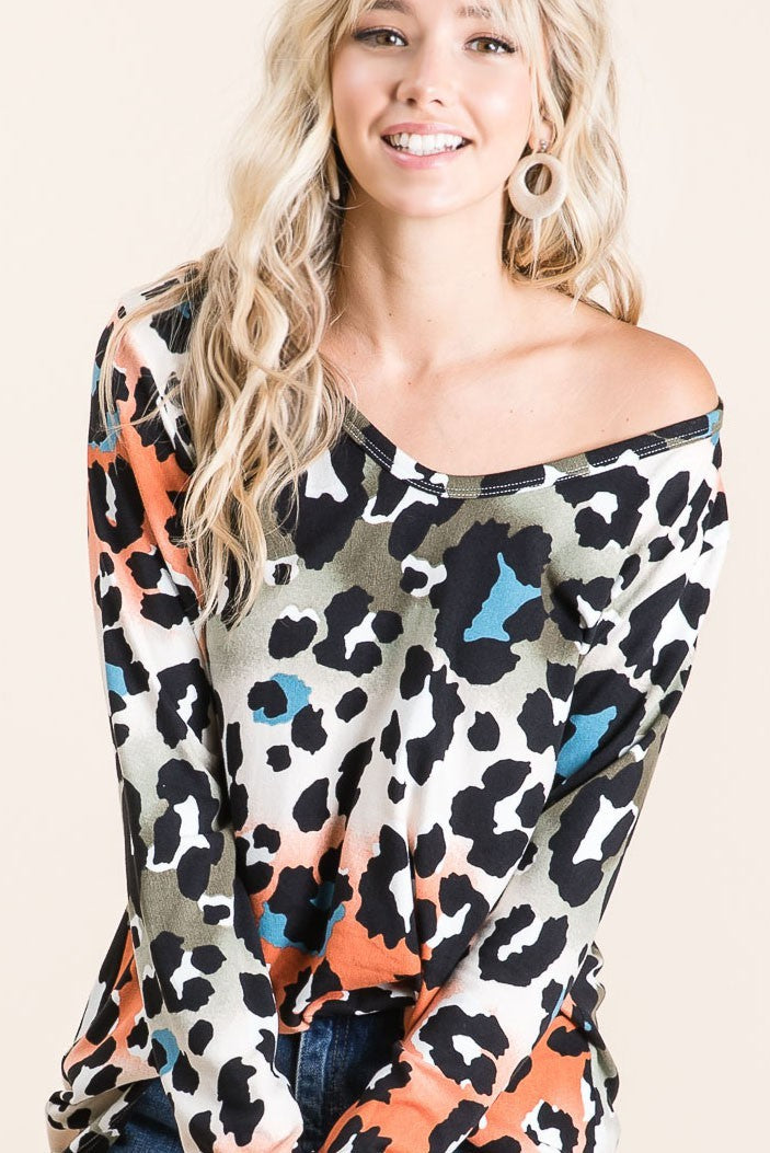 Leopard Print Colorful Top