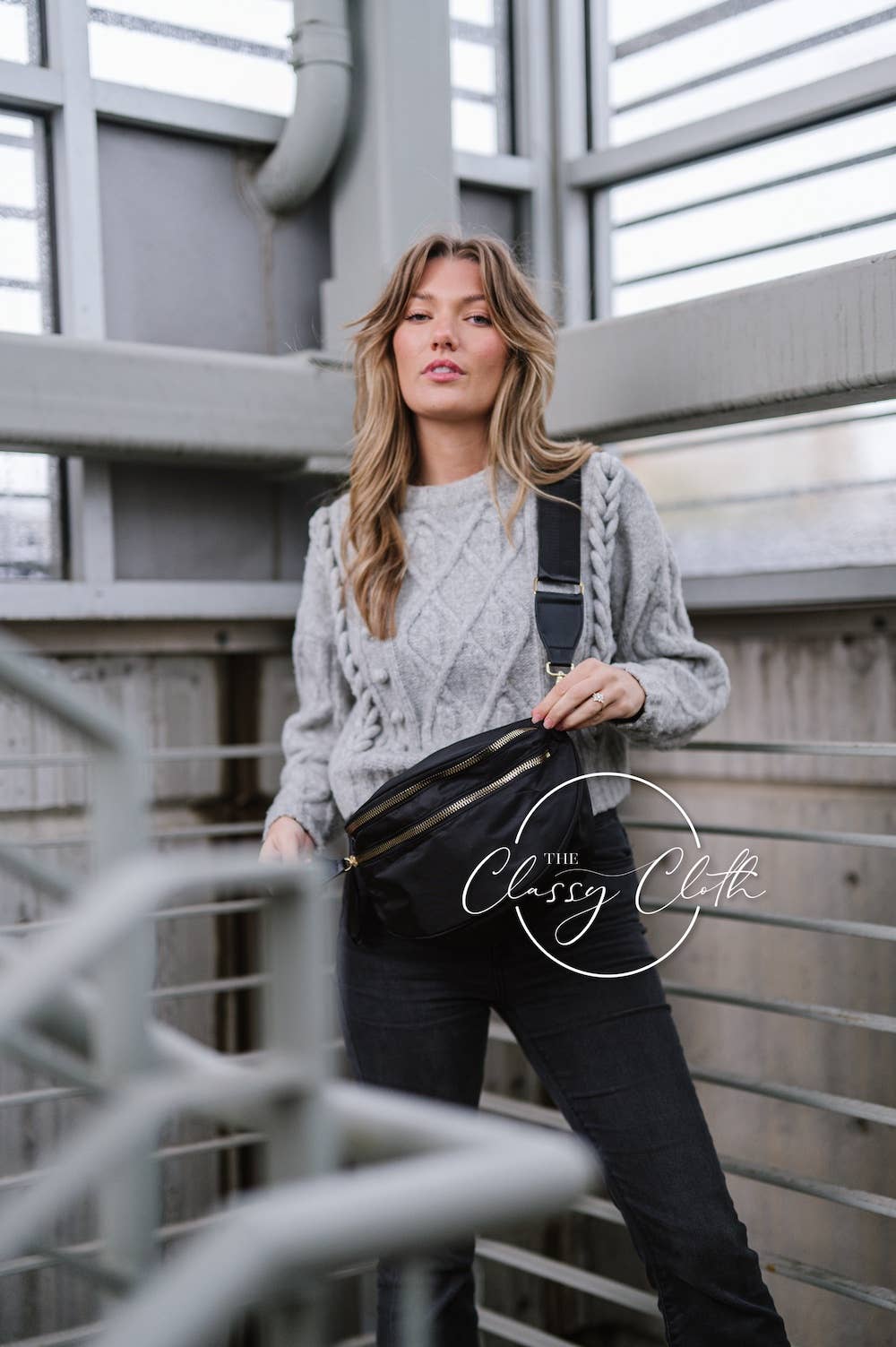 Oversize Bum Crossbody - Black