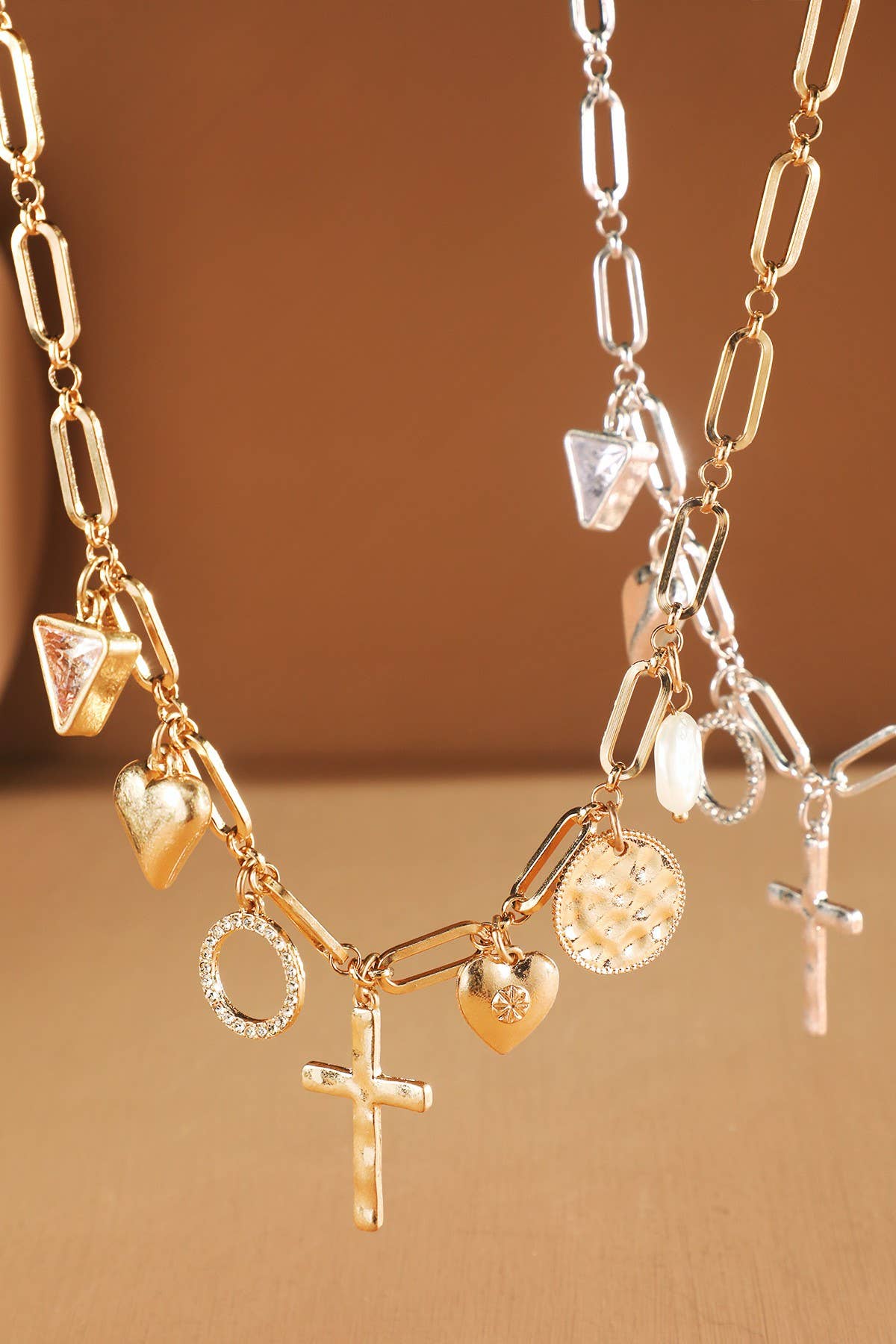 Paper Clip Chain Charm Necklace